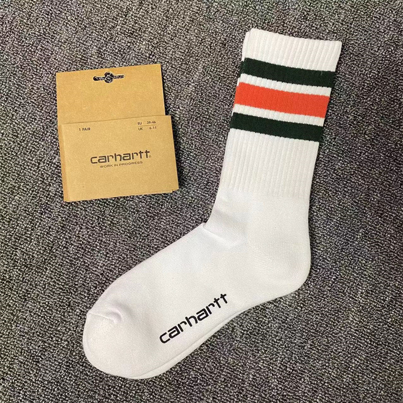 Unisex gold label embroidered simple style sports socks