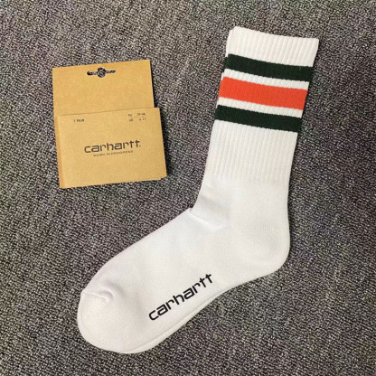 Unisex gold label embroidered simple style sports socks