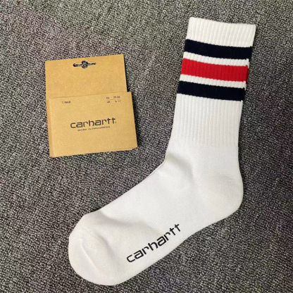 Unisex gold label embroidered simple style sports socks