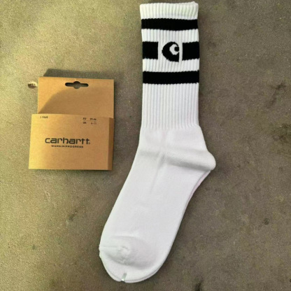 Unisex gold label embroidered simple style sports socks