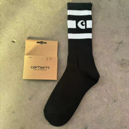 Unisex gold label embroidered simple style sports socks