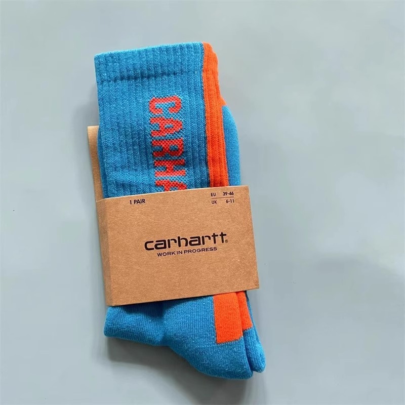 Unisex gold label embroidered simple style sports socks