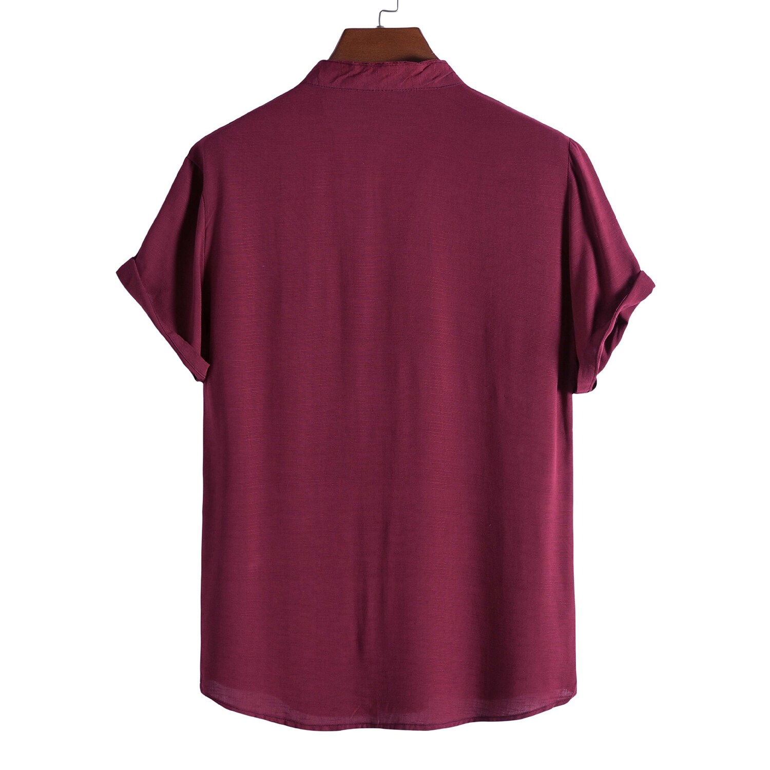 Men's Shirt non-printing Plain Solid Colored Solid Color Stand Collar