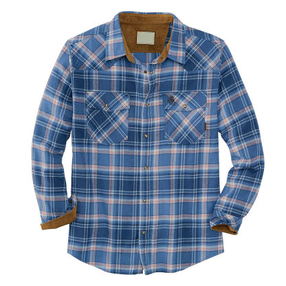 Men's Cotton Long Sleeve Button Up Casual Plaid Flannel Shirt