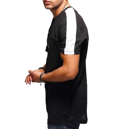 Men's T shirt Color Block Crew Neck