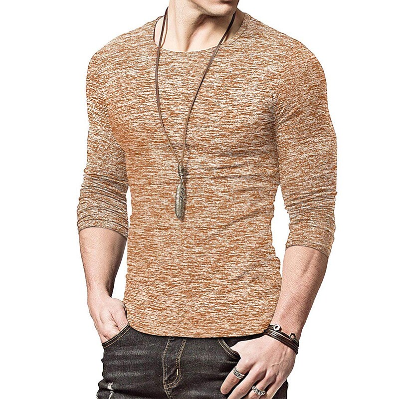 Men's T shirt Solid Color Crew Neck