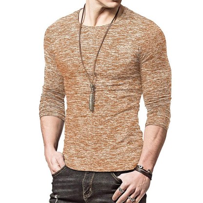 Men's T shirt Solid Color Crew Neck