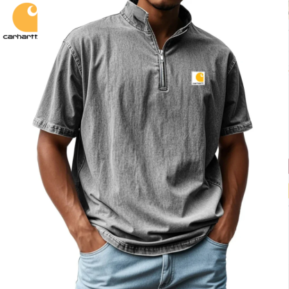 Carhartt Men's Vintage Stand Collar Zipper Shirt