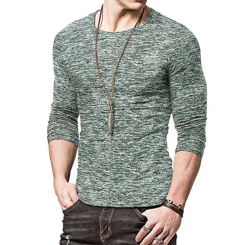 Men's T shirt Solid Color Crew Neck