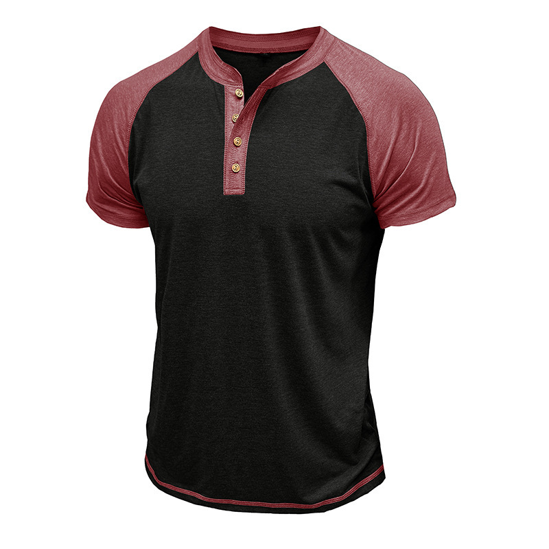 Men's Colorblock Short Sleeve Henley T-Shirt