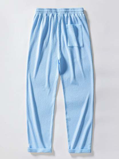 Muscle Fit Ribbed Stand Collar Shirt & Straight Leg Ribbed Pants