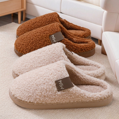 Women's Fuzzy Slip-on Slippers Warm Cozy Soft Lightweight Memory Foam Indoor House Shoes  ( BUY 2 FREE SHIPPING )