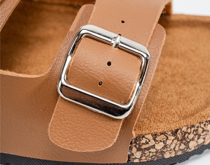 Vintage leather double buckle shoes
