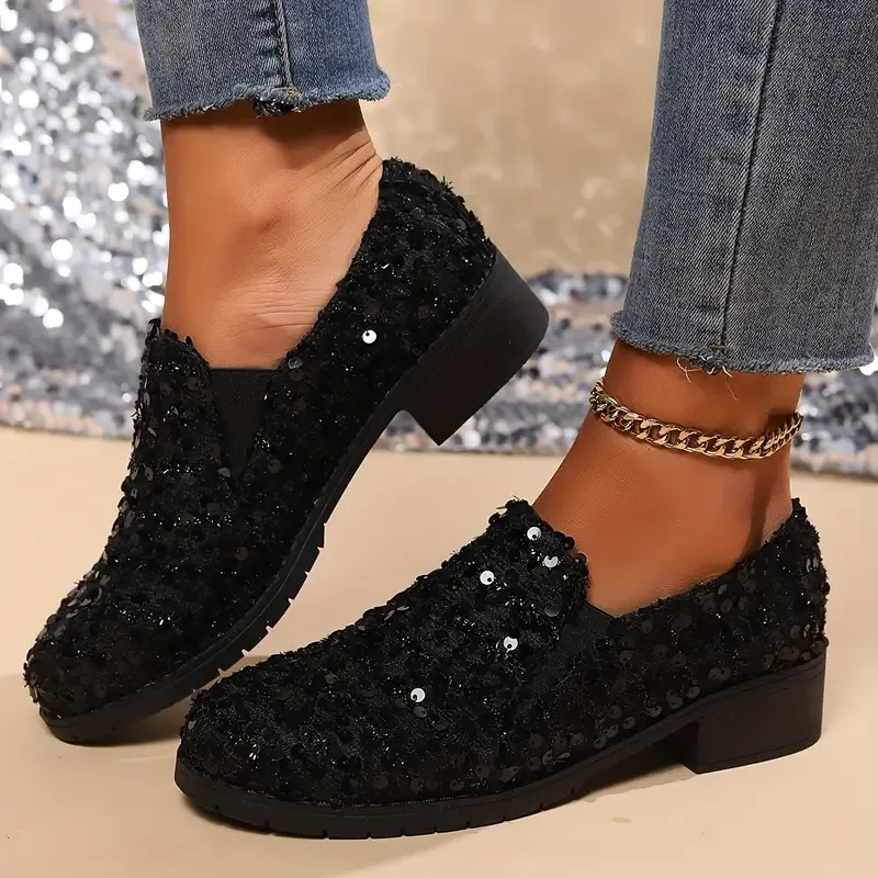 🔥Last Day Promotion 50% OFF - Women's Comfortable Breathable Sequin Loafers