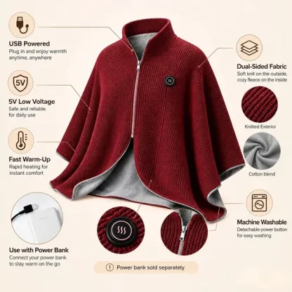 🔥 Electric Heated Shawl Blanket for You– Cozy Warmth & Comfort 🧣✨
