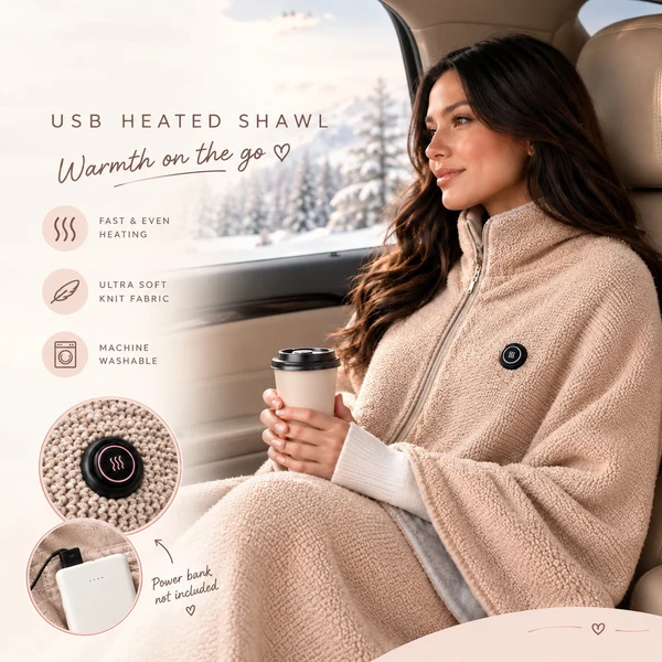🔥 Electric Heated Shawl Blanket for You– Cozy Warmth & Comfort 🧣✨