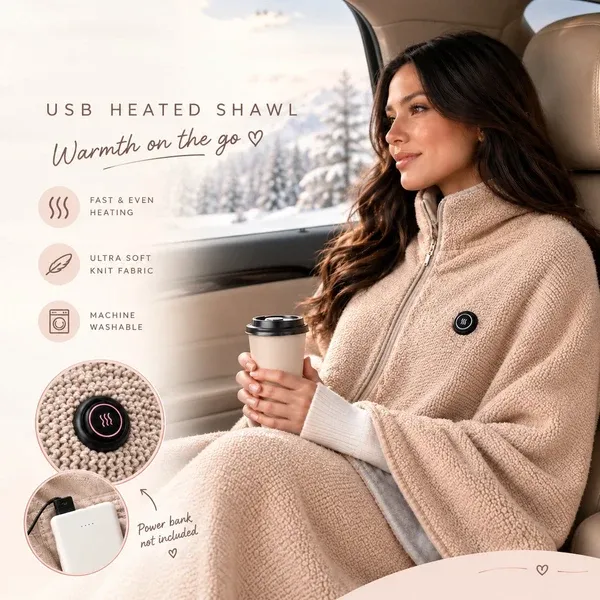 🔥 Electric Heated Shawl Blanket for You– Cozy Warmth & Comfort 🧣✨