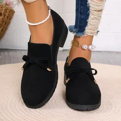 🔥Prime day 60% OFF -Womens Retro Bowknot Flat Shoes