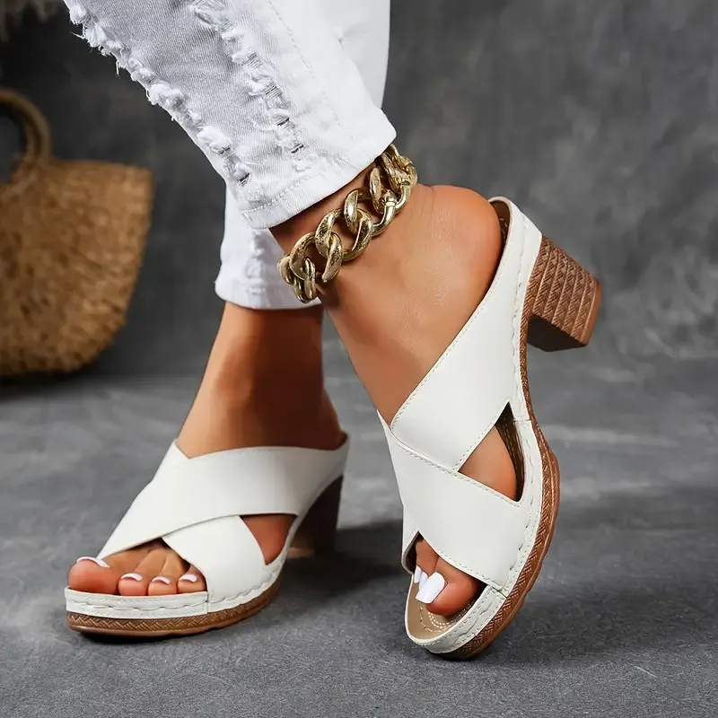 Women's Chunky Heel Slide Sandals ( BUY 2 FREE SHIPPING )
