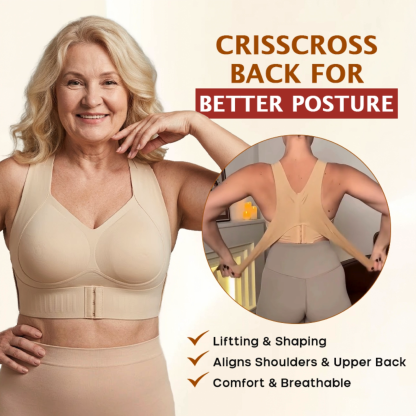Pay 1 Get 3 - Cross Back Front Closure Wireless Posture Support Bra