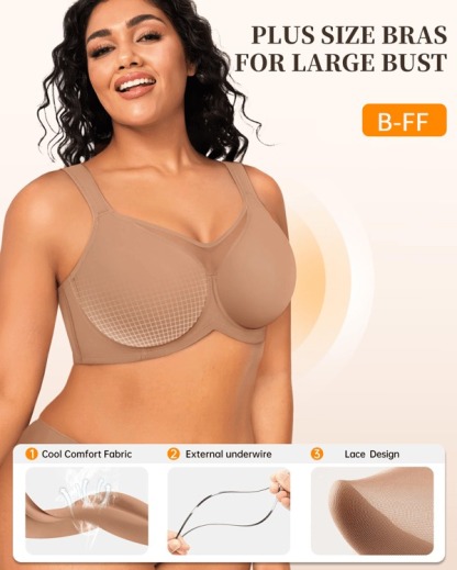 Pay 1 Get 3 - Elegant Sheer Full Coverage Minimizer Bra