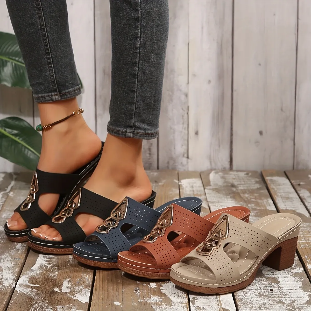 🔥LAST DAY PROMOTION 50% OFF - WOMEN'S LEATHER PLATFORM HIGH HEELS ORTHOPEDIC SANDALS