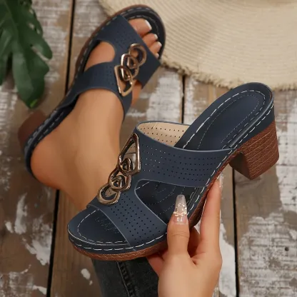 🔥LAST DAY PROMOTION 50% OFF - WOMEN'S LEATHER PLATFORM HIGH HEELS ORTHOPEDIC SANDALS