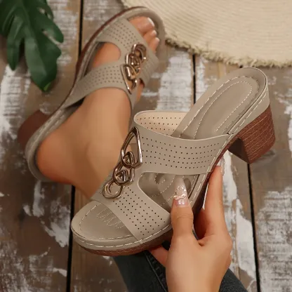 🔥LAST DAY PROMOTION 50% OFF - WOMEN'S LEATHER PLATFORM HIGH HEELS ORTHOPEDIC SANDALS