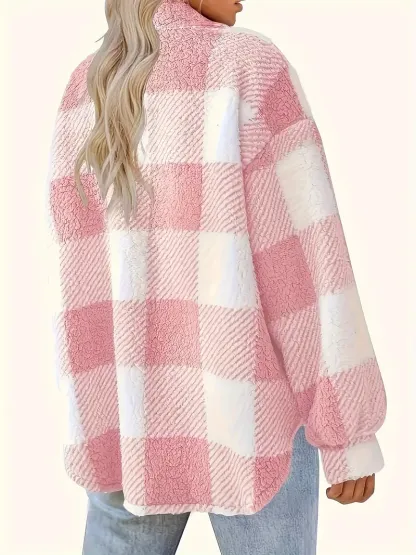 Plush Winter Jacket - & Checkered High Elasticity Coat