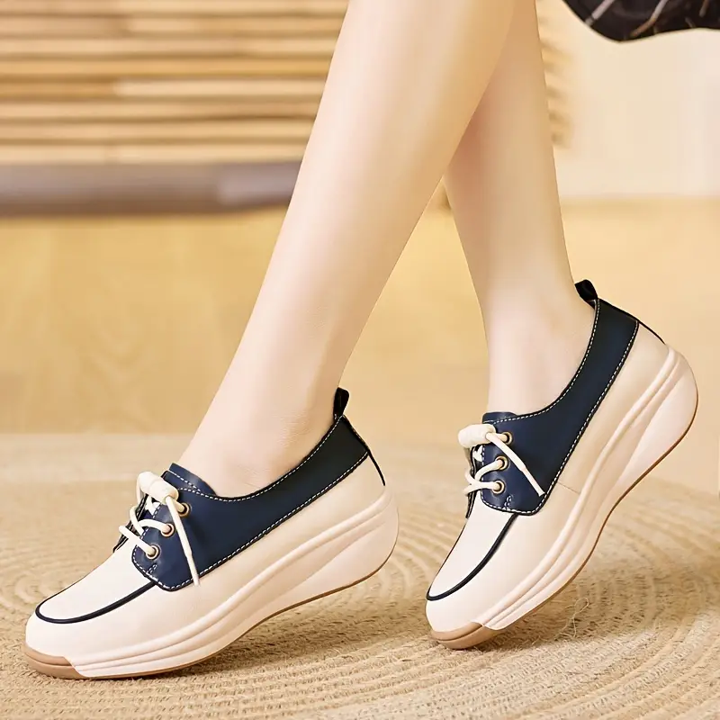 Women's Chic White Slip-On Loafers with Thick Sole