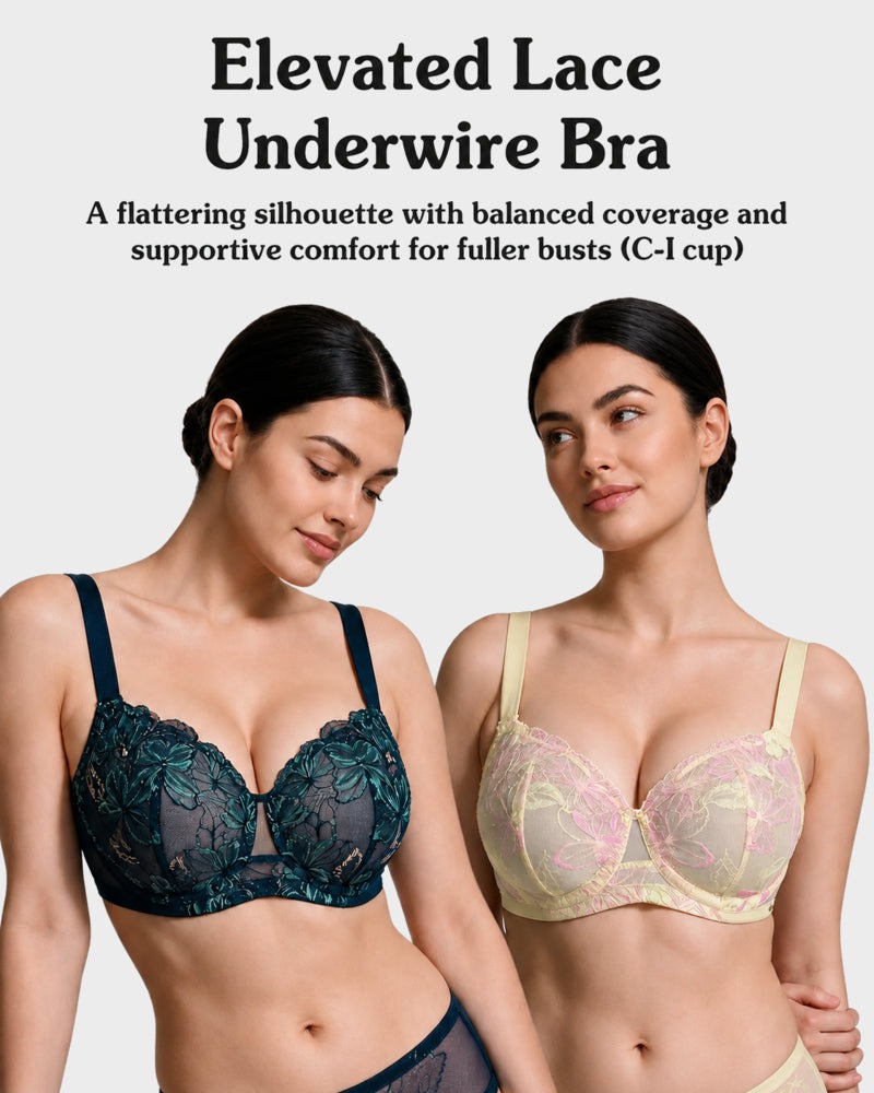 Pay 1 Get 3 - Floral Lace Plus Size Unlined Minimizer Bra