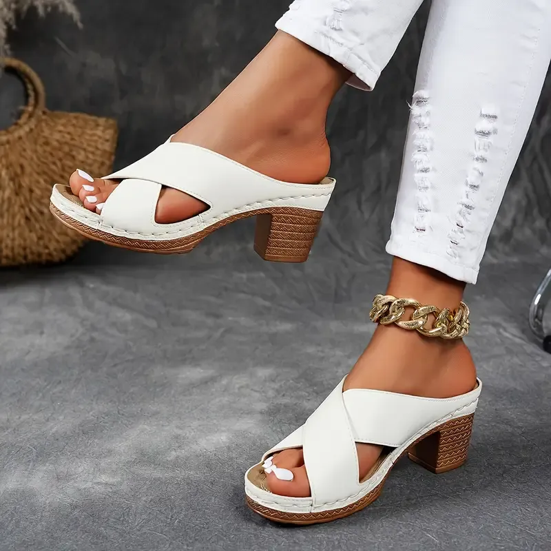 Women's Chunky Heel Slide Sandals ( BUY 2 FREE SHIPPING )