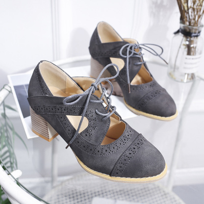 🔥Last Day 60% OFF - New large size breathable retro thick heel sandals