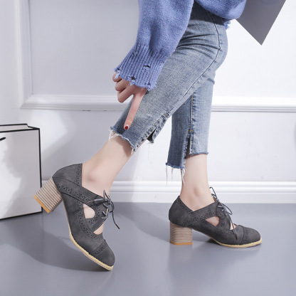 🔥Last Day 60% OFF - New large size breathable retro thick heel sandals