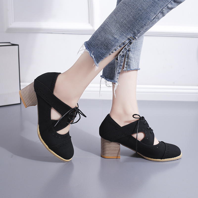 🔥Last Day 60% OFF - New large size breathable retro thick heel sandals