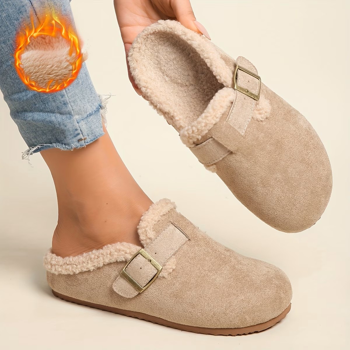Versatile Fleece-Lined Warm Mule Shoes ( BUY 2 FREE SHIPPING )