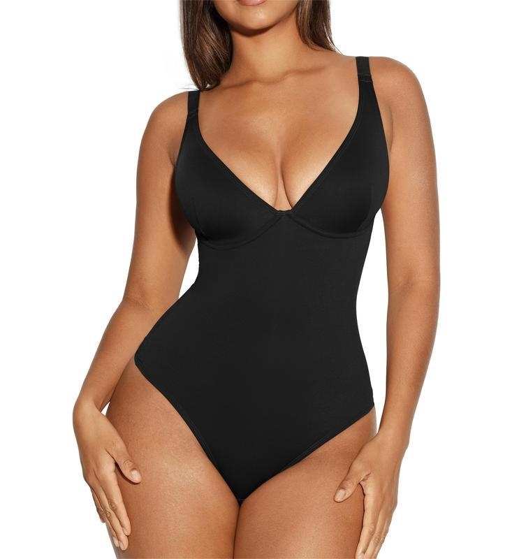 Pay 1 Get 2 - Women V-Neck Bodysuit Thong Shapewear