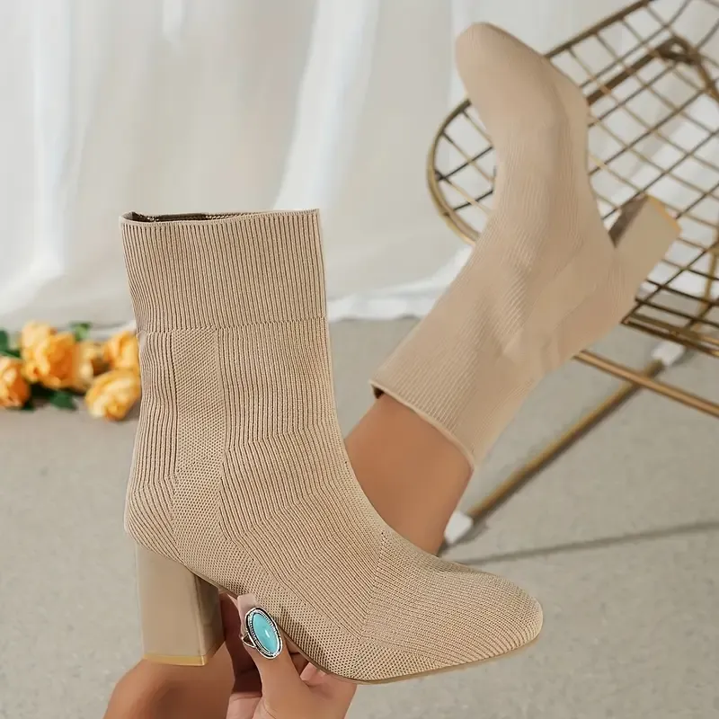 Women's Cozy Lightweight Chunky High-heeled Boots