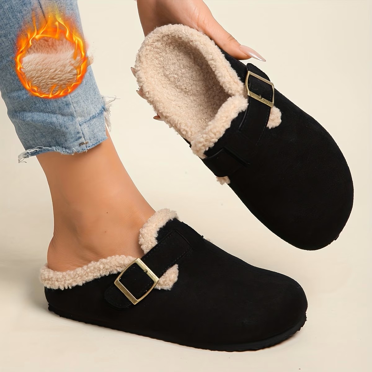Versatile Fleece-Lined Warm Mule Shoes ( BUY 2 FREE SHIPPING )