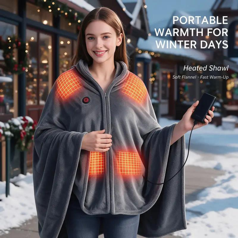 Portable Heated Blanket Shawl