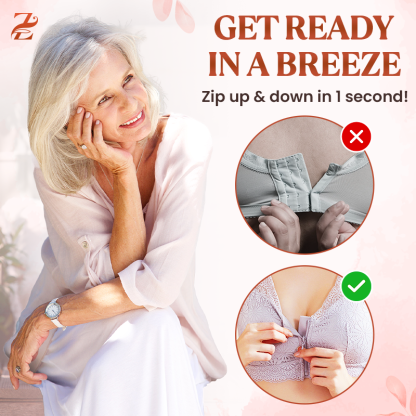 BUY ONE GET ONE FREE 🔥 ZipComfy - Comfy & Feminine Front Zipper Bra