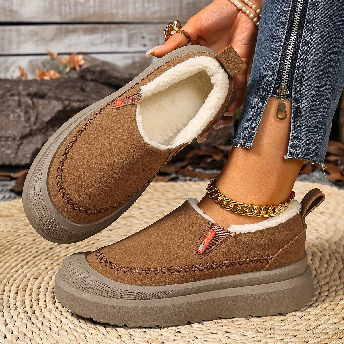 Comfortable Thick Sole Smooth Plush Upper Elegant Shoes  ( BUY 2 FREE SHIPPING )