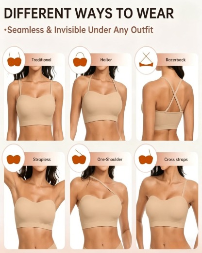 Pay 1 Get 3 - Wireless Strapless Bandeau Bra