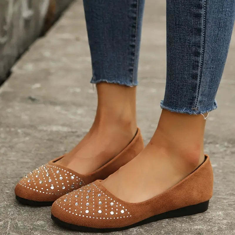 🔥Last Day 50% OFF - Arch Support Women's Rhinestone Flat Shoes