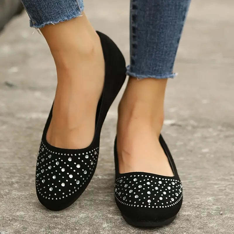 🔥Last Day 50% OFF - Arch Support Women's Rhinestone Flat Shoes