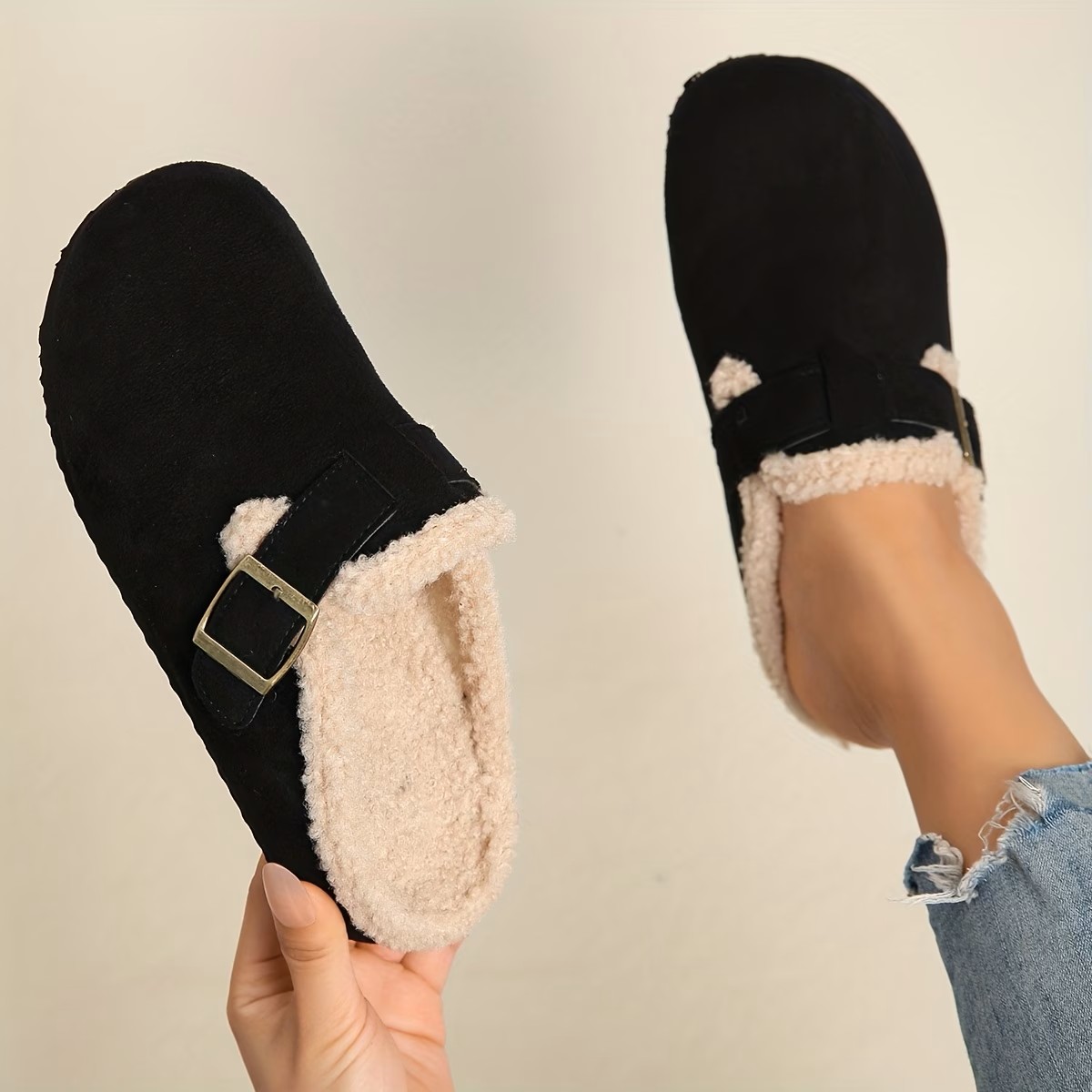 Versatile Fleece-Lined Warm Mule Shoes ( BUY 2 FREE SHIPPING )