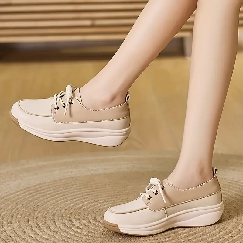 Women's Chic White Slip-On Loafers with Thick Sole
