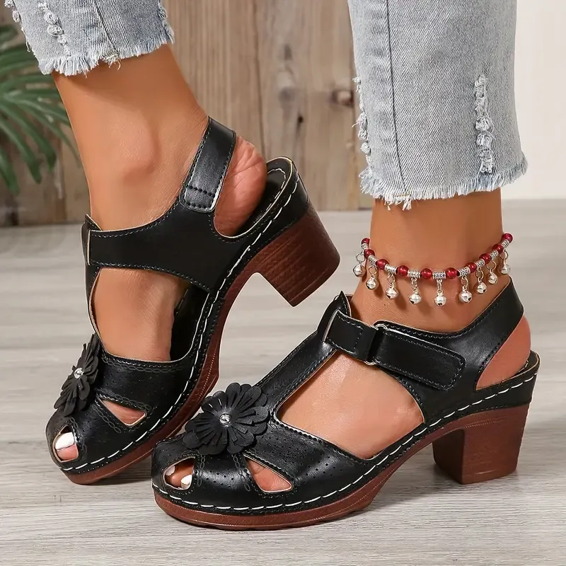 Engraved Comfortable Chunky Heel Sandals ( BUY 2 FREE SHIPPING )