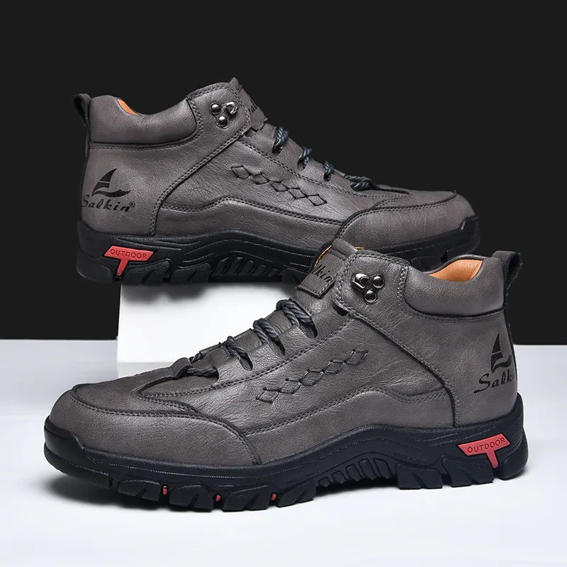 ⏰Limited-Time 70% OFF – Men’s Orthopedic Handmade Leather Driving Boots–Pressure Relief, Waterproof, Slip-Resistant, Wide Toe, Arch&Ankle Support for Everyday & Travel
