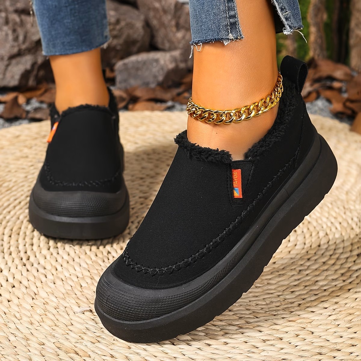 Comfortable Thick Sole Smooth Plush Upper Elegant Shoes  ( BUY 2 FREE SHIPPING )